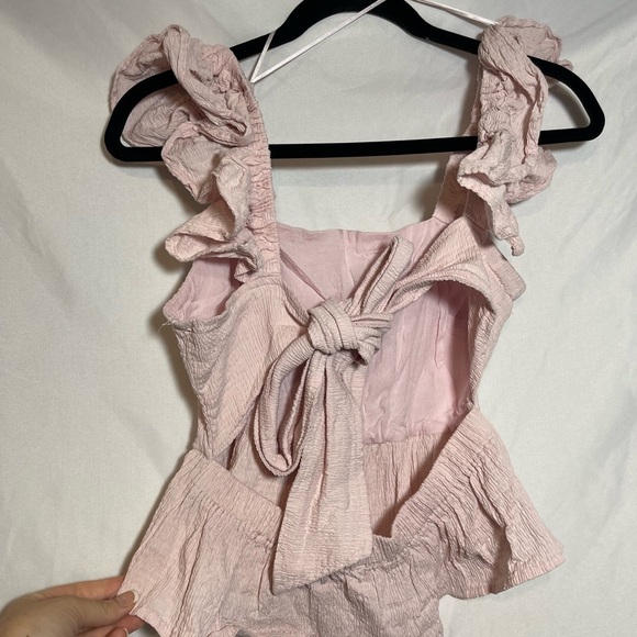 Francesca's Collections Light Pink Ruffle Blouse - Picture 4 of 7